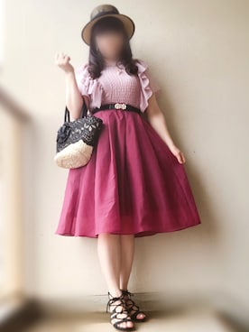 「axes femme（アクシーズファム）のアイテム（かごバッグ）」を使った、サリィさん（レディース・164cm）の春コーディネート