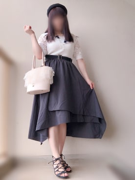 「axes femme（アクシーズファム）のアイテム（タンクトップ）」を使った、サリィさん（レディース・164cm）の夏コーディネート