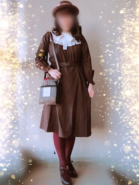 「axes femme（アクシーズファム）のアイテム（ショルダーバッグ）」を使った、サリィさん（レディース・164cm）の冬コーディネート