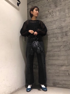 BY オーガンジーパフスリーブ9分袖ブラウス ◇を使った人気