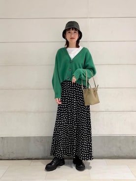 「RECOMMEND  ITEM STYLING」｜「アイテム（帽子）」を使った、natsukiさん（レディース・160cm）の冬コーディネート