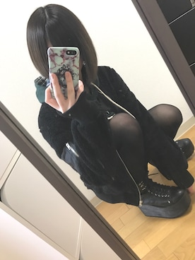 「Right-on（ライトオン）のアイテム（ブルゾン）」を使った、chiiiさん（レディース・158cm）の冬コーディネート