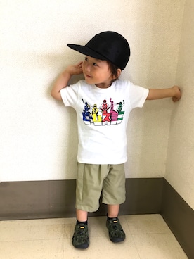 「halo commodity（ハロ　コモディティー）のアイテム」を使った、SEITA-LOWさん（キッズ・90cm）の夏コーディネート
