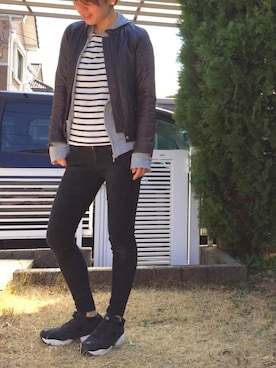 「ボーター」｜「アイテム（ライダースジャケット）」を使った、basilさん（レディース・156cm）の春コーディネート