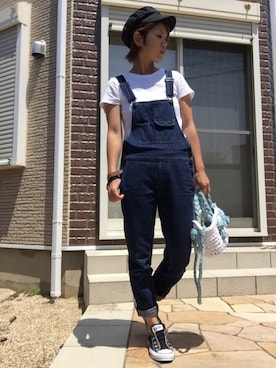 「リブT」｜「アイテム（スリッポン）」を使った、basilさん（レディース・156cm）の春コーディネート