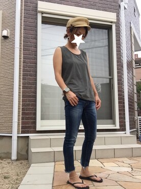 「OLD NAVY（オールドネイビー）のアイテム（ビーチサンダル）」を使った、basilさん（レディース・156cm）の夏コーディネート
