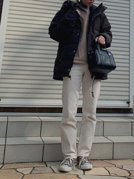 「JOURNAL STANDARD（ジャーナルスタンダード）の【LASKA】 850HT フードダウン #（ダウンジャケット/コート）」を使った、basilさん（レディース・156cm）の冬コーディネート