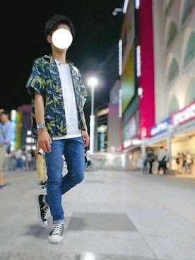 「Lee（リー）の【Lee】ロゴビックトートバック/リー/ロゴプリント/バックポケット（トートバッグ）」を使った、りゅうくんさん（メンズ・172cm）の夏コーディネート