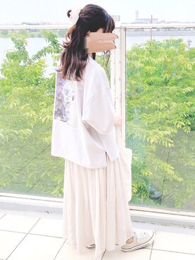 「a.g.plus（エージープラス）のアイテム（スカート）」を使った、shifon*さん（レディース・156cm）の春コーディネート