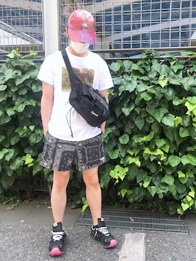 「Supreme x The North Face」｜「アイテム（帽子）」を使った、TM23さん（メンズ・173cm）の夏コーディネート