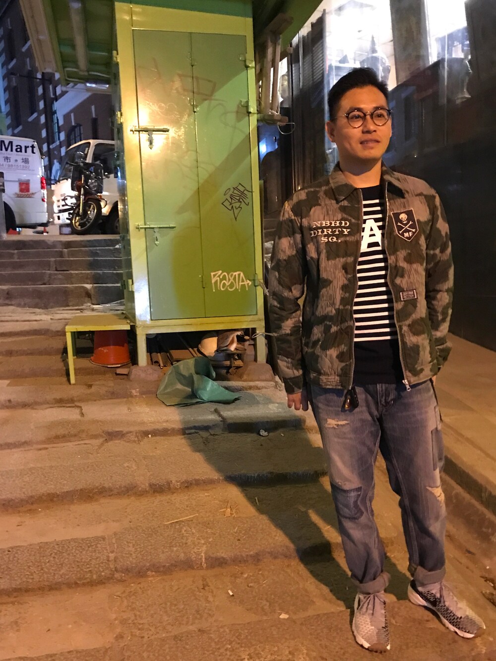 「hkboy、ootd、undercover、NEIGHBORHOOD、nbhd、Fundamental Agreement Luxury、NIKE、footscapemagista」｜「NEIGHBORHOODのアイテム（ミリタリージャケット、その他）」を使った、Cyrusさん（メンズ・168cm）の冬コーディネートの1枚目の写真