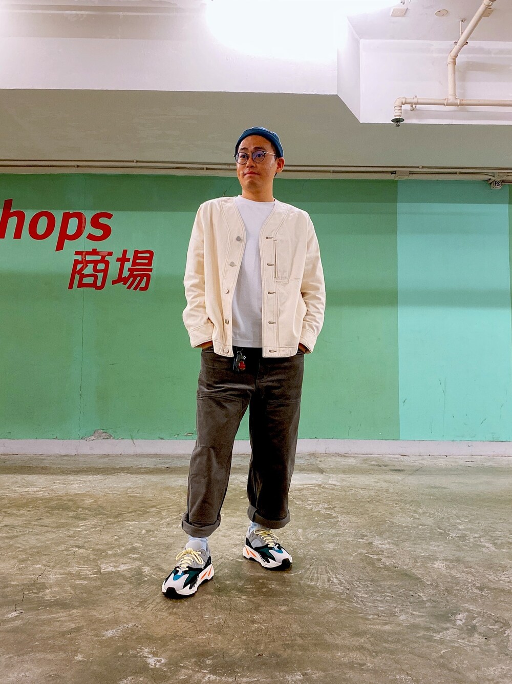 「ootd、hkboy、yeezy700、COS、GU、UNIQLO U、Japanese style」｜「COSのアイテム（ノーカラージャケット、ベージュ系）」を使った、Cyrusさん（メンズ・168cm）の秋コーディネートの1枚目の写真