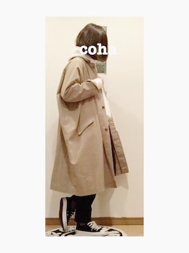 「JOURNAL STANDARD LUXE（ジャーナルスタンダード　ラックス）のアイテム（ステンカラーコート）」を使った、こはる。さん（レディース・164cm）の冬コーディネート