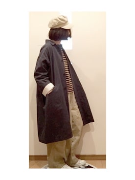 「JOURNAL STANDARD LUXE（ジャーナルスタンダード　ラックス）のアイテム（ステンカラーコート）」を使った、こはる。さん（レディース・164cm）の春コーディネート