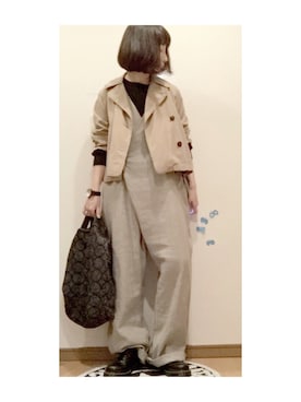 「カシュクール」｜「アイテム（サロペット/オーバーオール）」を使った、こはる。さん（レディース・164cm）の春コーディネート