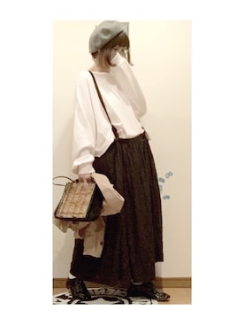 「niko and...（ニコアンド）のメンテンBIGBIG Ｔシャツ【niko and ...】（Tシャツ/カットソー）」を使った、こはる。さん（レディース・164cm）の春コーディネート