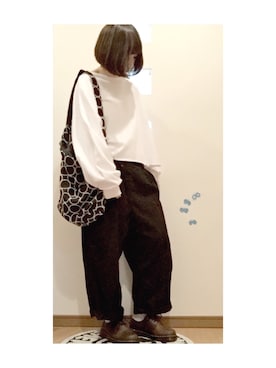 「niko and...（ニコアンド）のメンテンBIGBIG Ｔシャツ【niko and ...】（Tシャツ/カットソー）」を使った、こはる。さん（レディース・164cm）の春コーディネート