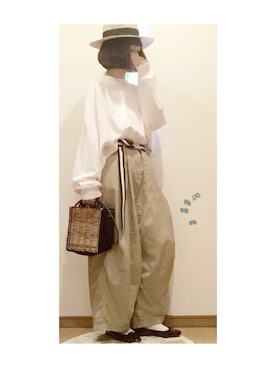 「niko and...（ニコアンド）のメンテンBIGBIG Ｔシャツ【niko and ...】（Tシャツ/カットソー）」を使った、こはる。さん（レディース・164cm）の春コーディネート