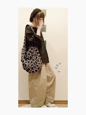 「ミナペルホネン」｜「アイテム（ハンチング/ベレー帽）」を使った、こはる。さん（レディース・164cm）の春コーディネート