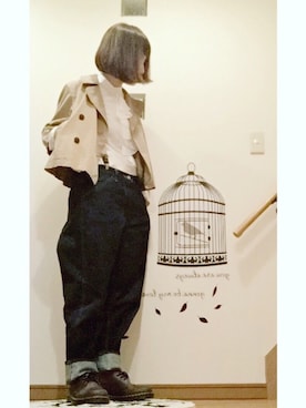 「ARMEN（アーメン）のアイテム（ジャケット/アウター）」を使った、こはる。さん（レディース・164cm）の秋コーディネート