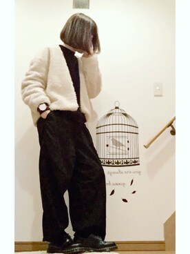 「ダニエルウェリントン」｜「アイテム（スウェット）」を使った、こはる。さん（レディース・163cm）の秋コーディネート