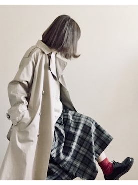 「JOURNAL STANDARD relume（ジャーナルスタンダード　レリューム）のアイテム（トレンチコート）」を使った、こはる。さん（レディース・163cm）の秋コーディネート