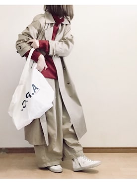 「JOURNAL STANDARD relume（ジャーナルスタンダード　レリューム）のアイテム（トレンチコート）」を使った、こはる。さん（レディース・163cm）の冬コーディネート