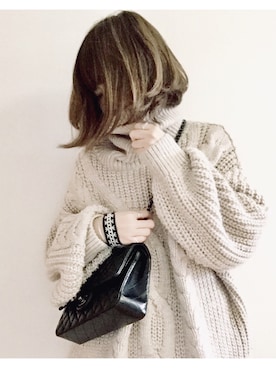 「H&M」｜こはる。さん（レディース・163cm）の冬コーディネート