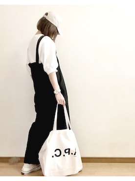 「A.P.C.」｜「アイテム（サロペット/オーバーオール）」を使った、こはる。さん（レディース・163cm）の夏コーディネート