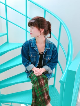 「WC（ダブル シー）のアイテム（デニムジャケット）」を使った、na-to♡さん（レディース・160cm）の秋コーディネート
