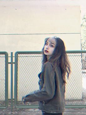 「MOUSSY（マウジー）のアイテム（ライダースジャケット）」を使った、Symsunさん（レディース・165cm）の秋コーディネート