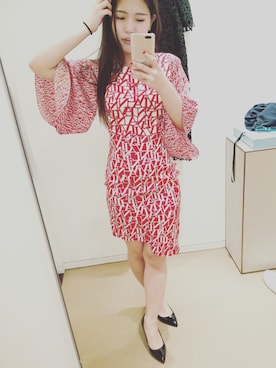 「LANVIN（ランバン）のアイテム（ワンピース/ドレス）」を使った、Alegria Chengさん（レディース・158cm）の冬コーディネート