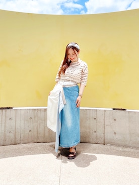 「Cepica（セピカ）のアイテム（デニムスカート）」を使った、saya🌵〔 相互フォロー 〕さん（レディース・150cm）の夏コーディネート