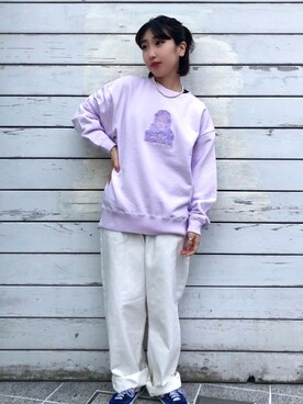 X-girl（エックスガール）の「WEB限定｜FACE PIGMENT DYED SWEAT TOP 