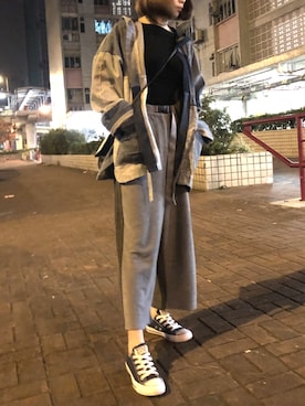 「blue」｜「アイテム（スリッポン）」を使った、ctyanさん（レディース・162cm）の冬コーディネート