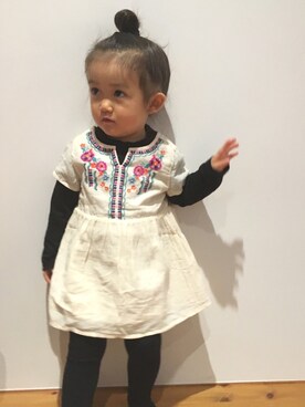「GAP（ギャップ）のアイテム（チュニック）」を使った、pinocchioさん（キッズ・100cm）の春コーディネート