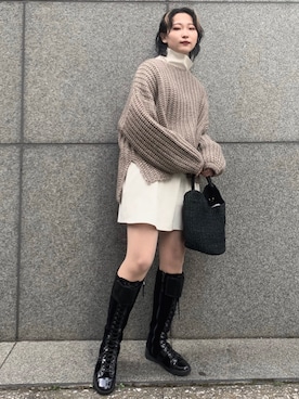 「PRADA（プラダ）のアイテム」を使った、まりえってぃ【個性派マニッシュ】さん（レディース・156cm）の冬コーディネート