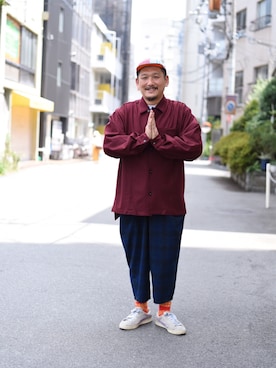 「masterkey（マスターキー）のアイテム（帽子）」を使った、O.P.Eさん（メンズ・172cm）の夏コーディネート