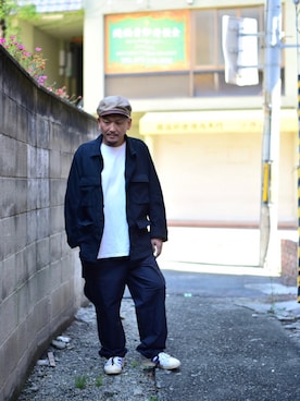 「セットアップスタイル」｜「アイテム（ミリタリージャケット）」を使った、O.P.Eさん（メンズ・172cm）の秋コーディネート