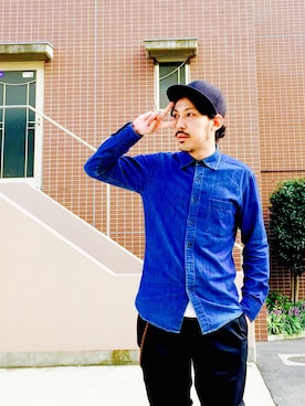 「NANO universe（ナノユニバース）のアイテム（チノパンツ）」を使った、MasaakiOoueさん（メンズ・169cm）の秋コーディネート