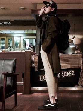 「SPINNS（スピンズ）のアイテム（バックパック/リュック）」を使った、MasaakiOoueさん（メンズ・169cm）の秋コーディネート