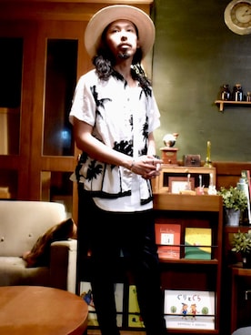 「jiggys shop（ジギーズショップ）のアイテム」を使った、MasaakiOoueさん（メンズ・169cm）の夏コーディネート