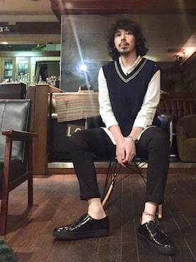 「chaopanic typy」｜「アイテム（その他シューズ）」を使った、MasaakiOoueさん（メンズ・169cm）の秋コーディネート