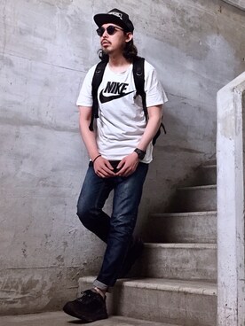 MasaakiOoueさんの「ナイキ スポーツウェア メンズ Tシャツ / Nike Sportswear Men's T-Shirt＜XS-4XL 展開＞」を使ったコーディネート