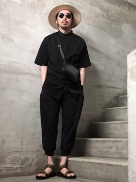 「BASECONTROL（ベースコントロール）のアイテム（パンツ）」を使った、MasaakiOoueさん（メンズ・169cm）の夏コーディネート