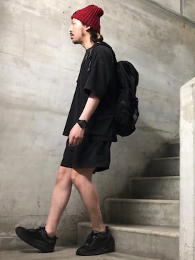 「ニットキャップ」｜「アイテム（腕時計）」を使った、MasaakiOoueさん（メンズ・169cm）の夏コーディネート