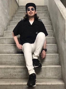 「NANO universe（ナノユニバース）のアイテム（チノパンツ）」を使った、MasaakiOoueさん（メンズ・169cm）の夏コーディネート