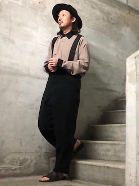 「WAIPER.inc（ワイパーインク）のアイテム（サロペット/オーバーオール）」を使った、MasaakiOoueさん（メンズ・169cm）の夏コーディネート