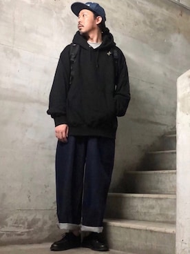 「ZIP FIVE（ジップファイブ）のアイテム（帽子）」を使った、MasaakiOoueさん（メンズ・169cm）の秋コーディネート