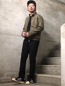 「EDWIN（エドウィン）のアイテム（チノパンツ）」を使った、MasaakiOoueさん（メンズ・169cm）の秋コーディネート
